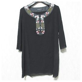Autre Marque Top in Power Net con ricami floreali VIVIENNE TAM