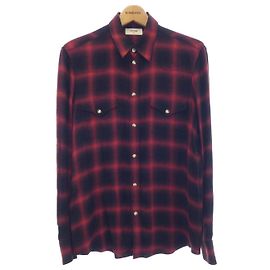 Camisa de cuadros negra y roja Céline