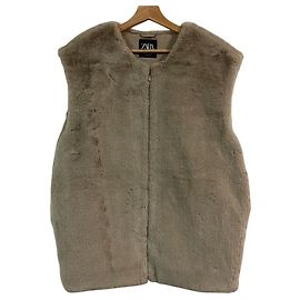 Autre Marque ZARA Kunstpelz-Weste Grau