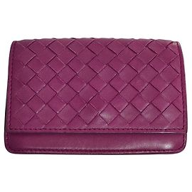 Porta-cartões em pele Intrecciato Bottega Veneta