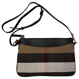 Burberry Nova Check Schultertasche aus Canvas und Leder