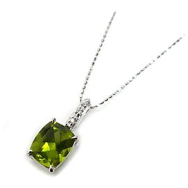 Autre Marque Collana in oro bianco Au750 con peridoto e diamante