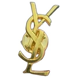 Yves Saint Laurent YSL goldfarbene Brosche