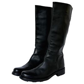 Prada Bottes hautes en cuir noir