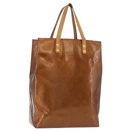 LOUIS VUITTON Monogram Vernis Reade MM Handtasche Bronze M91143 LV Auth BA16171