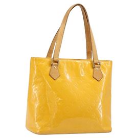LOUIS VUITTON Monogram Vernis Houston Handtasche Jaune M91121 LV Auth gh2355