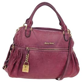 Miu Miu Handtasche Leder 2way Rosa Gold Auth bs37189