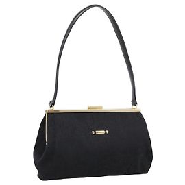Borsa a Tracolla LONGCHAMP Nylon Nero Oro Auth 204984A