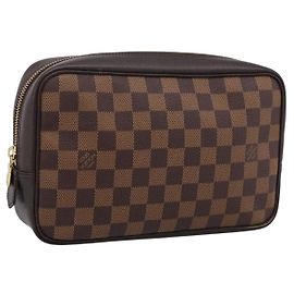 LOUIS VUITTON Damier Ebene Trousse Toilette 25 Clutch Bag N47624 Auth ep16077A