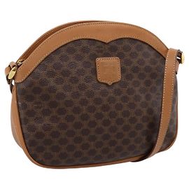 Céline Sac à épaule CELINE Macadam Canvas PVC Leather Brown Gold Auth ep16205A
