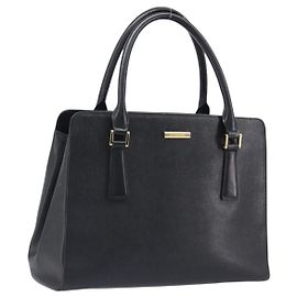 Bolso de mano BURBERRY de cuero negro y dorado Auth ep16231