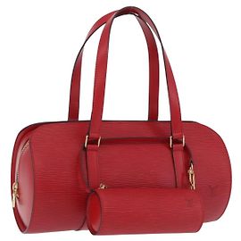 Borsa a mano LOUIS VUITTON Epi Soufflot Red M52227 LV Auth BA15785V