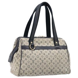 LOUIS VUITTON Monogram Mini Josephine PM Hand Bag Blue M92049 LV Auth bs37106