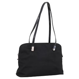 GUCCI Shoulder Bag Nylon Black Silver 002 1038 Auth ep16102