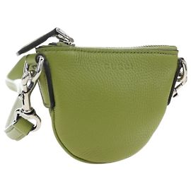 GUCCI Web Sherry Line Mini Schultertasche aus Leder Grün Silber 821831 Auth 205894V