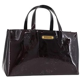 LOUIS VUITTON Monogram Vernis Wilshire PM Hand Bag Amarante M93641 Auth 206294A