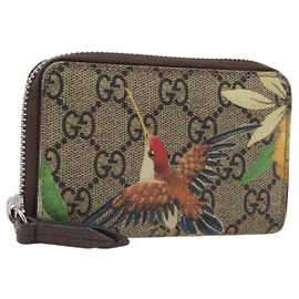 Monedero GUCCI GG Supreme PVC Beige Silver 427013 Auth 205924A