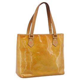 LOUIS VUITTON Monogram Vernis Houston Handtasche Beige M91004 LV Auth ep16235