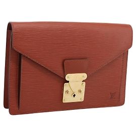 LOUIS VUITTON Epi Serie Dragonne Hand Bag Brown M52618 LV Auth ep16187A