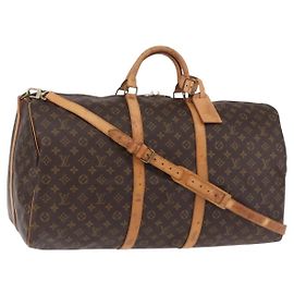 LOUIS VUITTON Monogram Keepall Bandouliere 60 Boston Bag M41412 LV Auth ka6301
