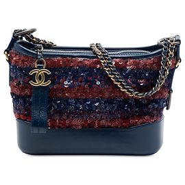 Chanel Gabrielle Small Crossbody mit Pailletten in Blau