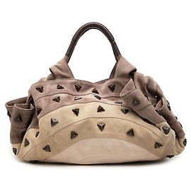 LOEWE Aire Handtasche aus braunem Wildleder mit Nieten