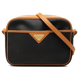 Autre Marque Borsa a tracolla in tela rivestita con rifiniture in pelle nera Saint Laurent