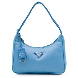 Sac à épaule Prada Mini Tessuto Re Edition 2000 Bleu
