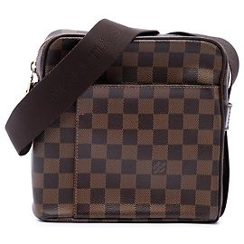 Sac bandoulière Louis Vuitton Damier Ebene Olav PM Marron