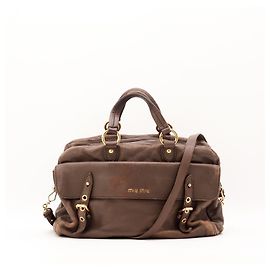 Miu Miu Satchel-Tasche aus braunem Leder