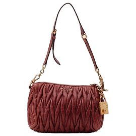 Miu Miu Borsa a spalla Matelassé in pelle rossa