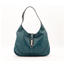 Gucci Jackie 1961 Borsa Hobo Pelle Blu Petrolio