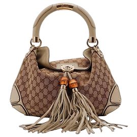 Gucci Borsa Hobo Monogram GG con Nappine in Bambù