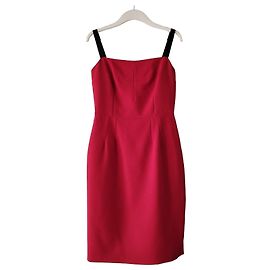 Vestido tubo midi rojo Dolce & Gabbana forro leopardo