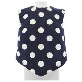 Autre Marque Top Patou Branco e Azul Marinho com Poás Transparente
