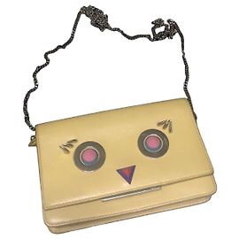 Fendi Monster Eyes Leather Wallet on Chain