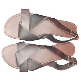 Vagabond Sandales Plates en Cuir Noir