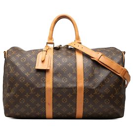Louis Vuitton Brown Monogram Keepall Bandouliere 45
