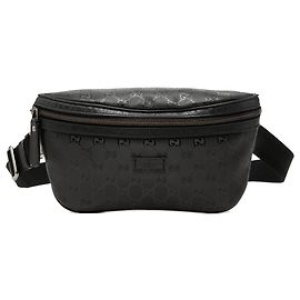 Borsetta cintura Gucci nera con stampa GG