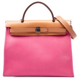 Hermès Pink Toile Herbag Zip 31