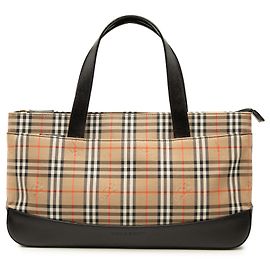 Burberry Beige Haymarket Check Canvas Tote