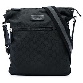 Bolso bandolera Gucci de nailon GG negro con banda Web