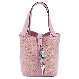 Hermès Pink Micro Swift Lucky Daisy Picotin Lock 14