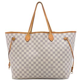Louis Vuitton White Damier Azur Neverfull GM