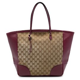 Borsa Tote Gucci Bree in tela GG beige e vitello