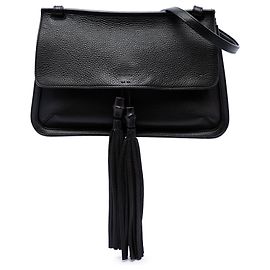 Gucci Black Medium Leather Bamboo Daily Crossbody