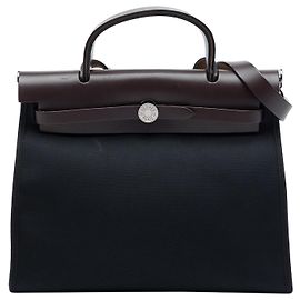 Hermès Black Toile Herbag Zip 31