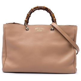 Bolso Gucci Bamboo Shopper grande de piel de becerro marrón