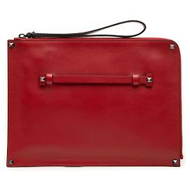 Pochette da polso Rockstud in pelle rossa Valentino