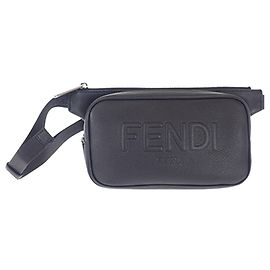 Fendi Roma Gürteltasche aus schwarzem genarbtem Kalbsleder